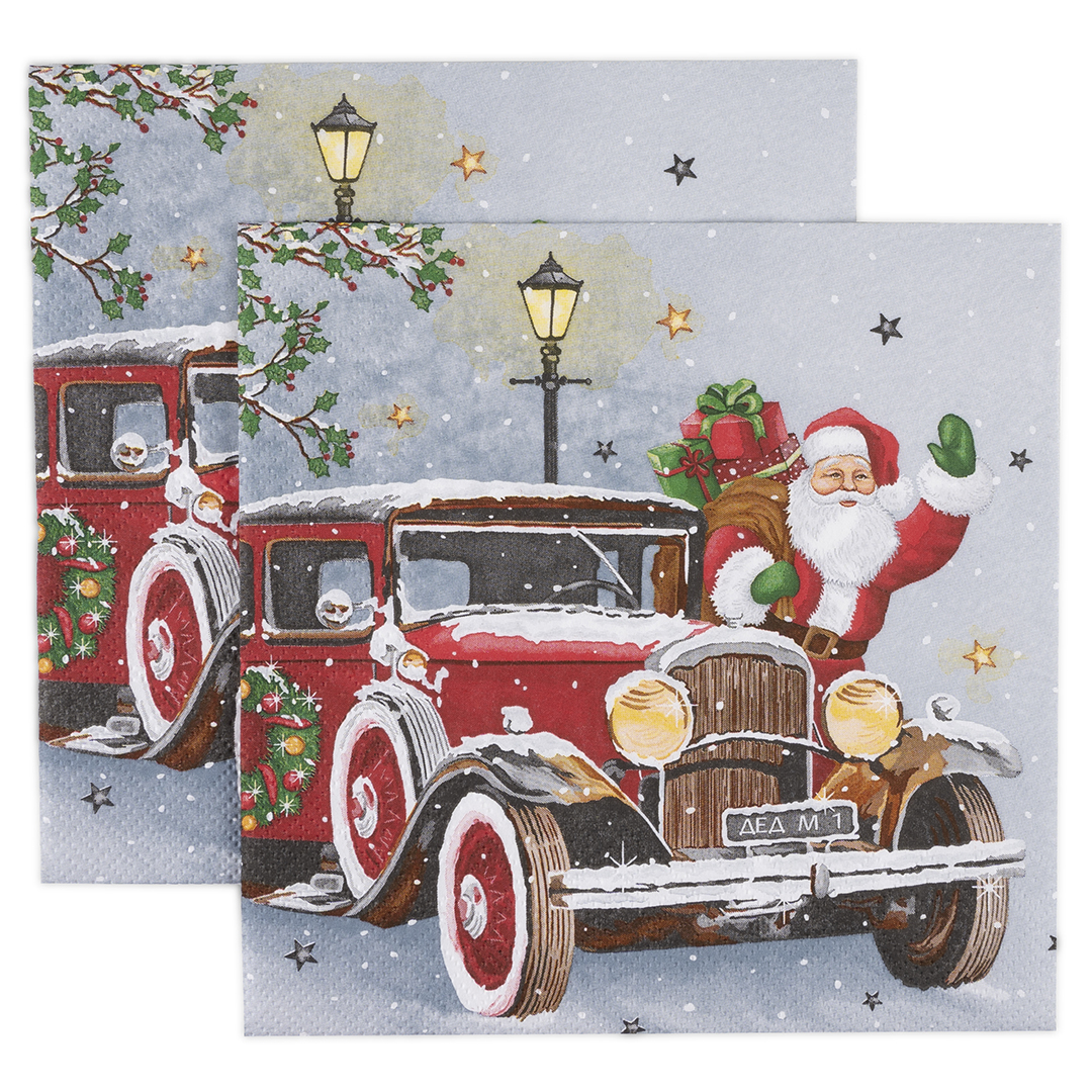 Сервировочные салфетки, Дед Мороз приехал, 33*33 см, 20 шт.