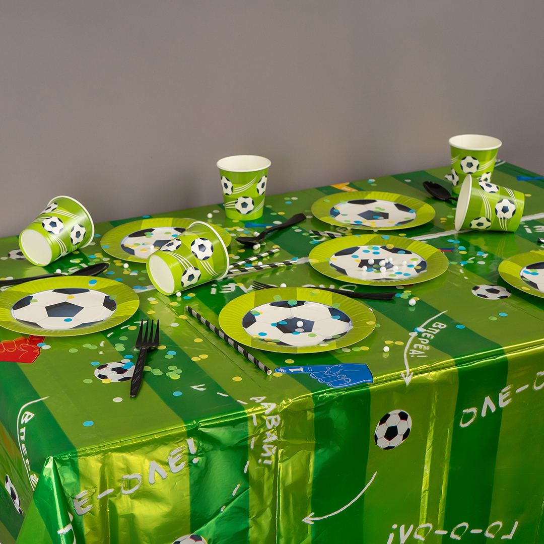 Скатерть одноразовая, Футбол, Металлик, 137*183 см, 1 шт.