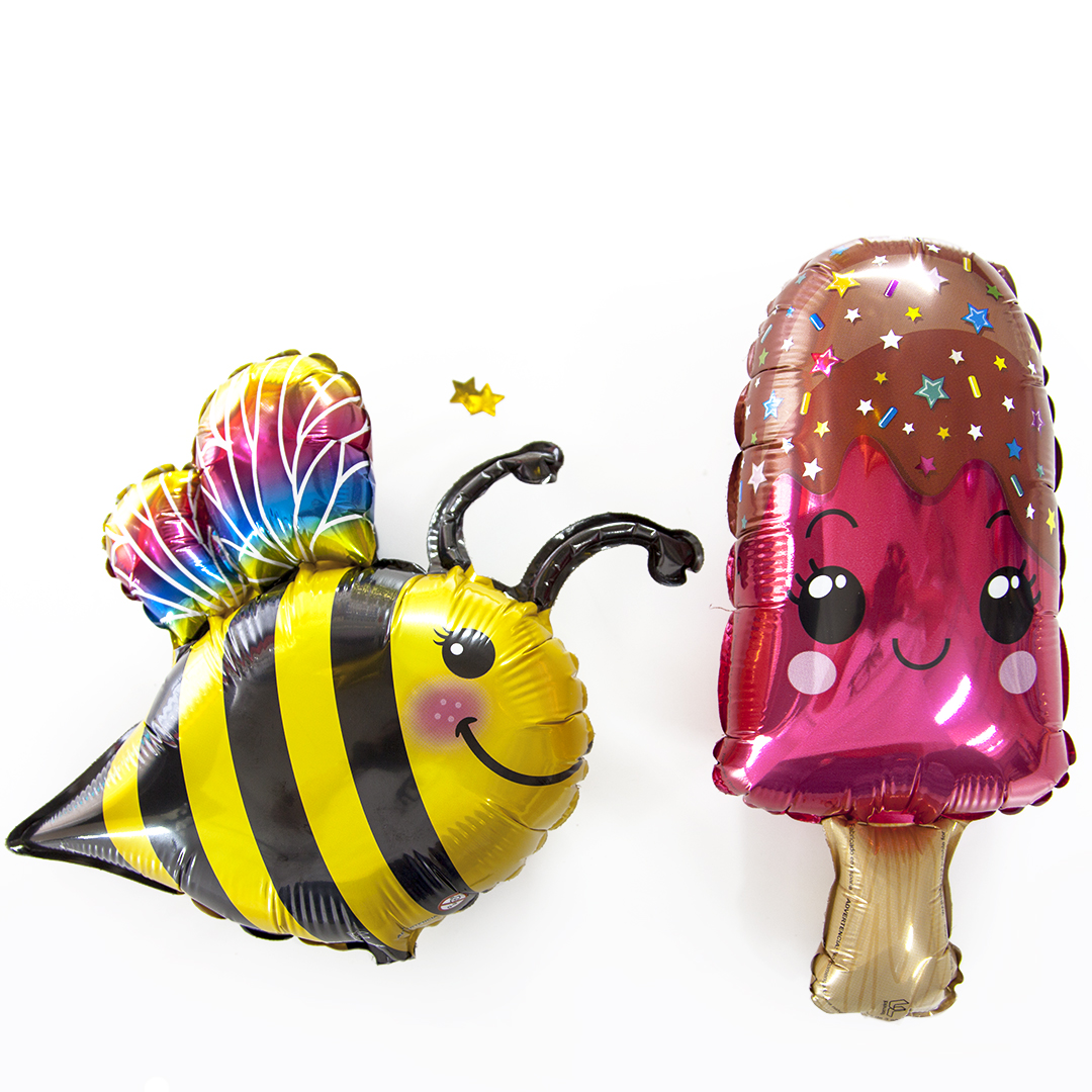 Шар (15''/38 см) Мини-фигура, Радужная пчела, 1 шт.