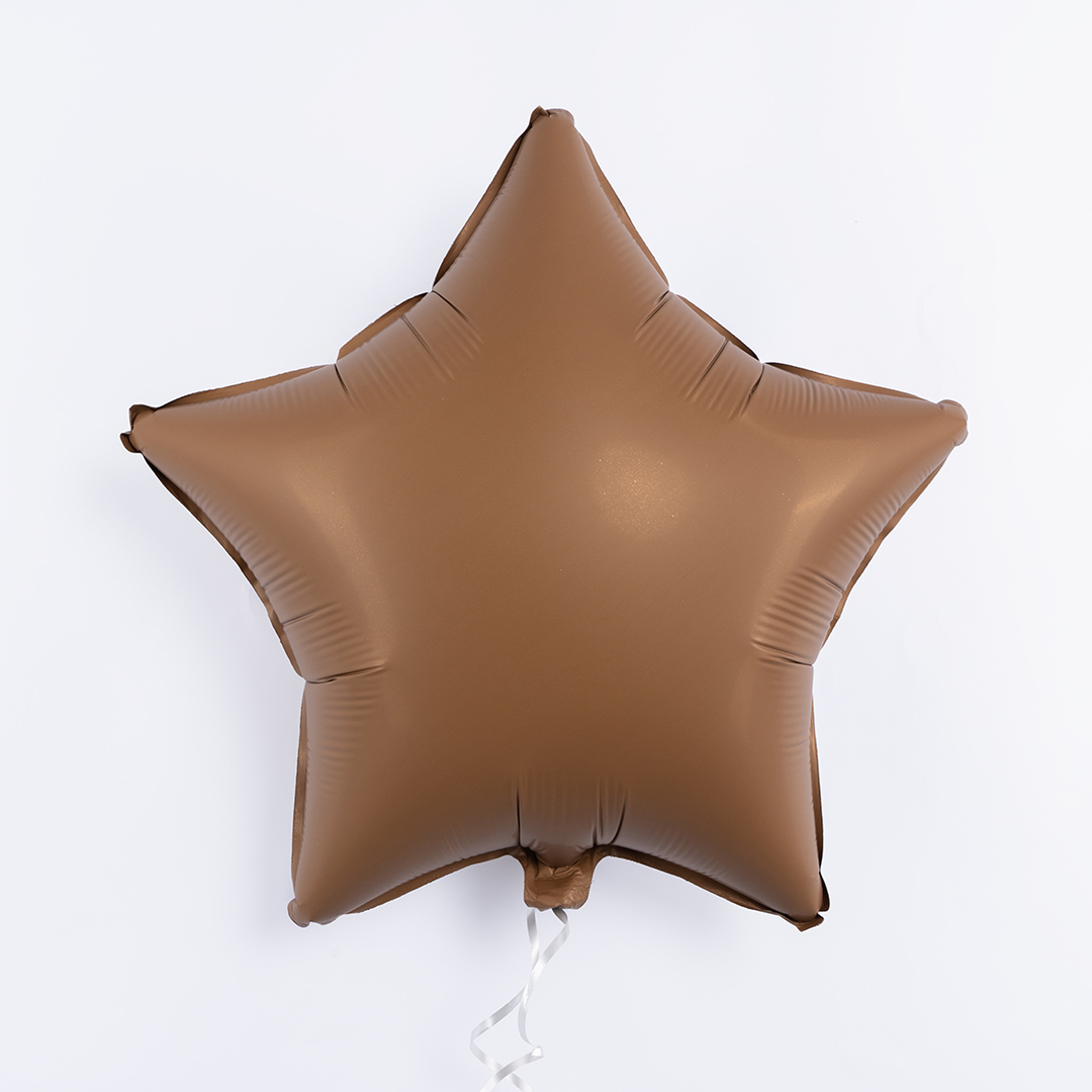Шар (18''/46 см) Звезда, Шоколад, Матовый, 1 шт.