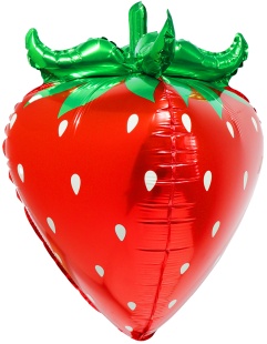 Шар 3D (28''/71 см) Фигура, Клубника, Красный, 1 шт. в уп.