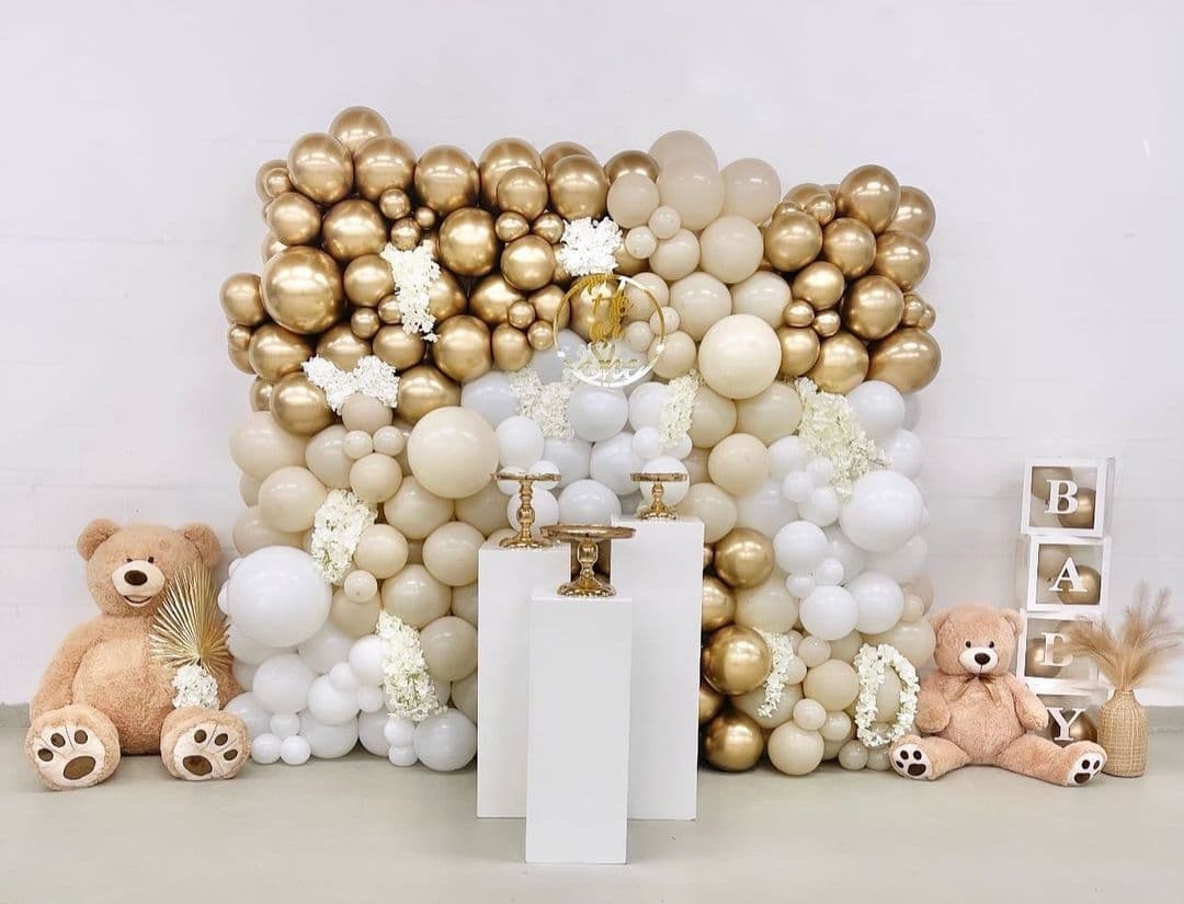 Шар (5''/13 см), Белый (005), пастель, 100 шт.