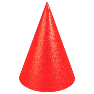 Колпаки, Красный, с блестками, 16 см, 6 шт. в упак. 