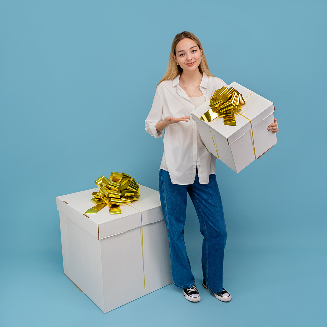 Бант Шар, Золото, Металлик, 21 см, 1 шт. в упак. 