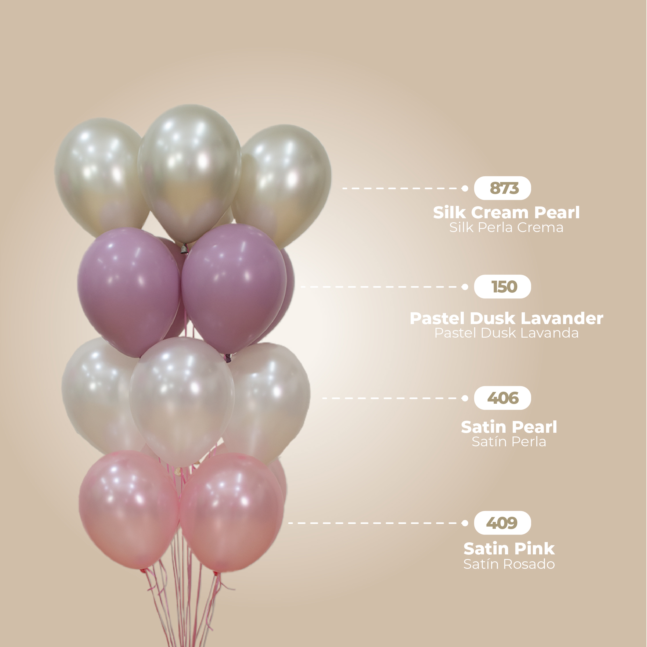 Шар (12''/30 см), Кремовый жемчуг (873), шелк, 12 шт. Шар (12''/30 см), Кремовый жемчуг (873), шелк, 12 шт.