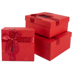 Набор коробок Волшебный праздник, Красный, 19*19*9,8 см, 3 шт. в упак. 