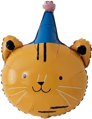 Шар (29''/74 см) Фигура, Тигренок в колпачке, 1 шт.