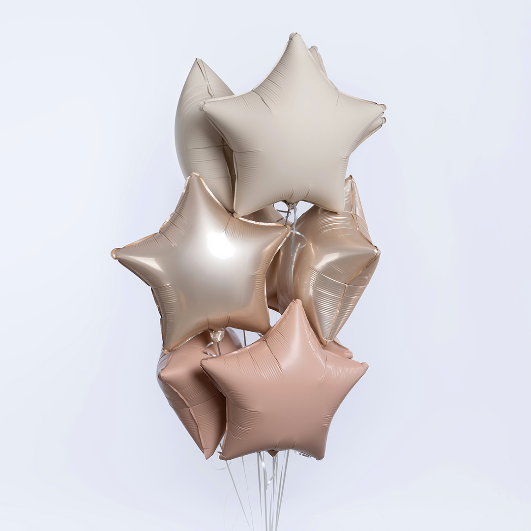 Шар (18''/46 см) Звезда, Винтажная роза, Матовый, 1 шт.