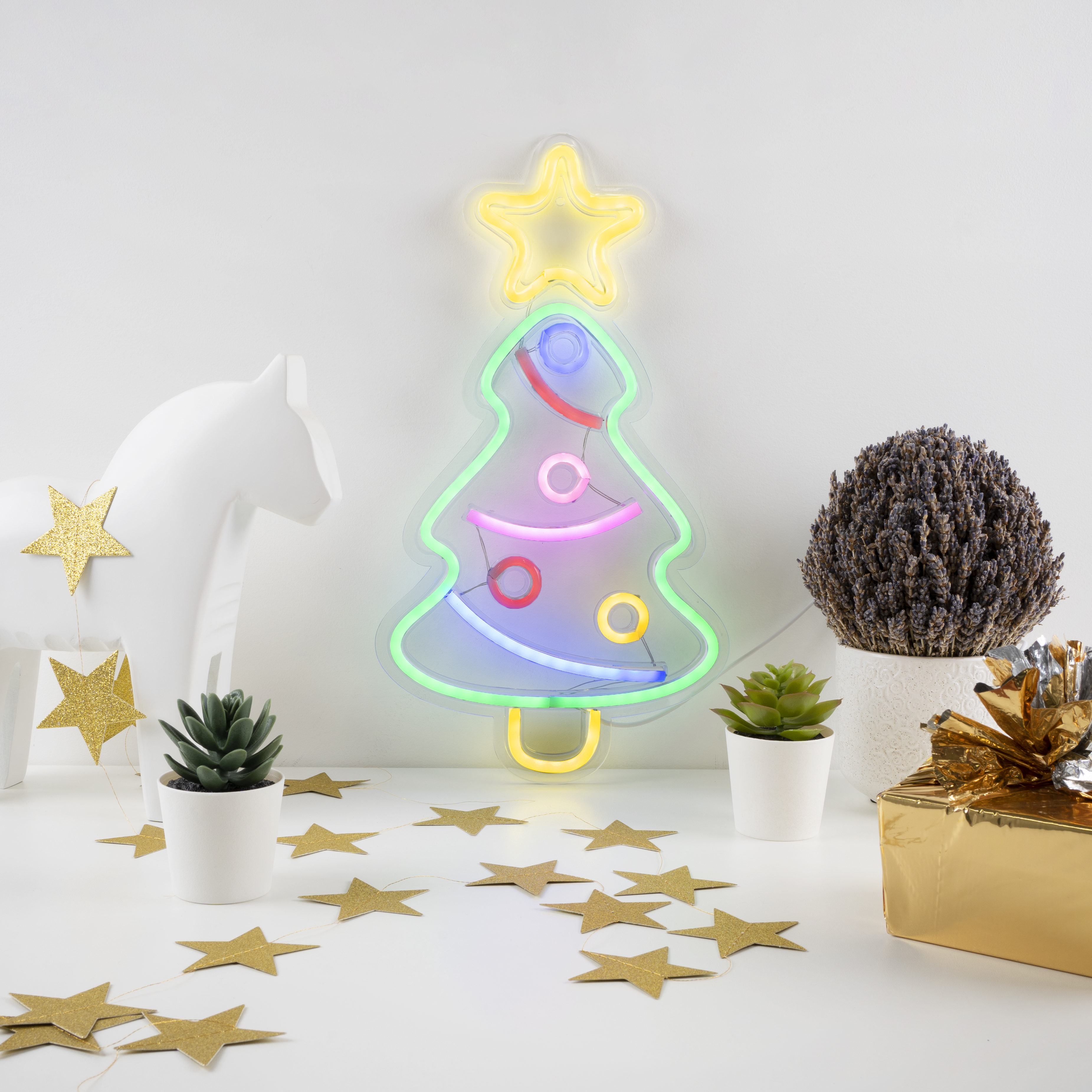 Световая фигура Елка, 22*40 см. Разноцветный, 1 шт.