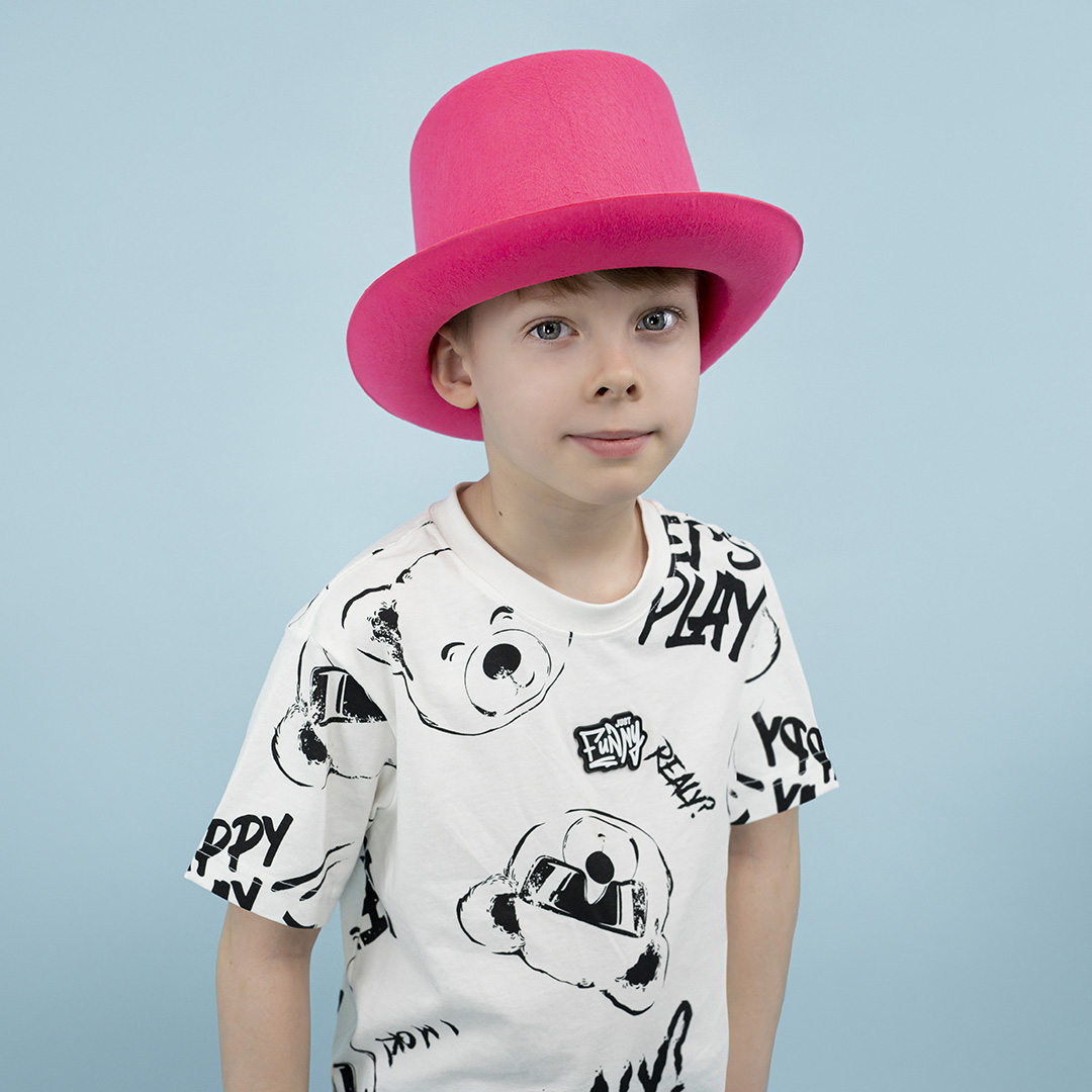 Шляпа, Цилиндр, фетр, Ярко-розовый, 56-58 разм., 1 шт. 