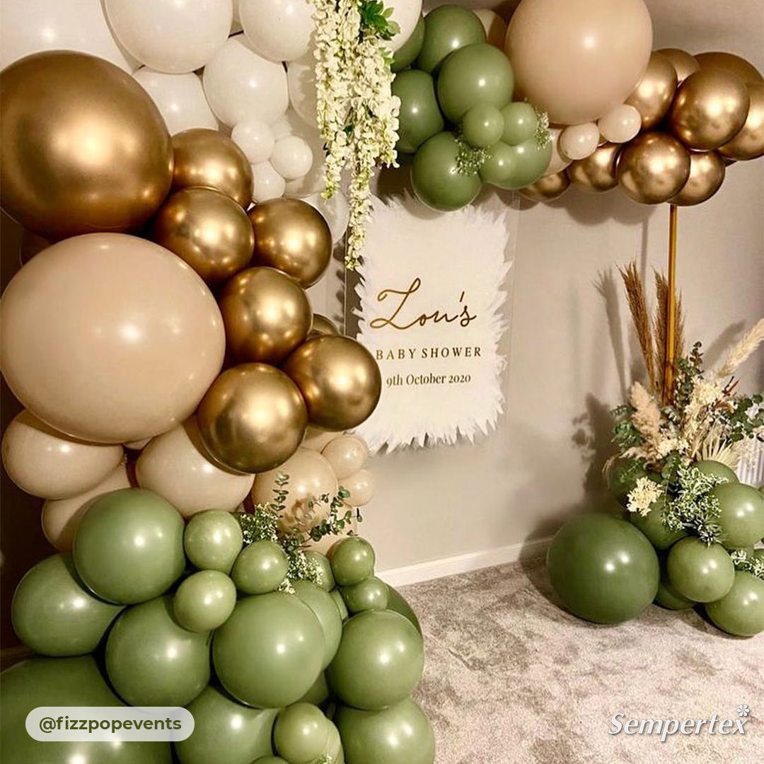 Шар (24''/61 см), Эвкалипт (027), пастель, 3 шт.