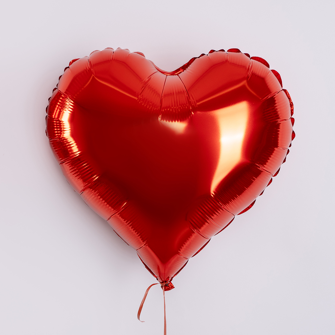 Шар (18''/46 см) Сердце, Люкс, Красный, 1 шт.