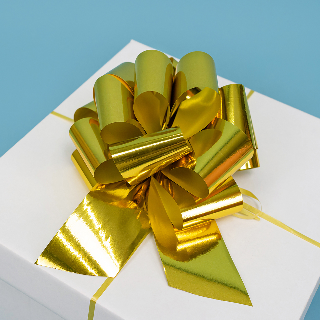 Бант Шар, Золото, Металлик, 21 см, 1 шт. в упак. 