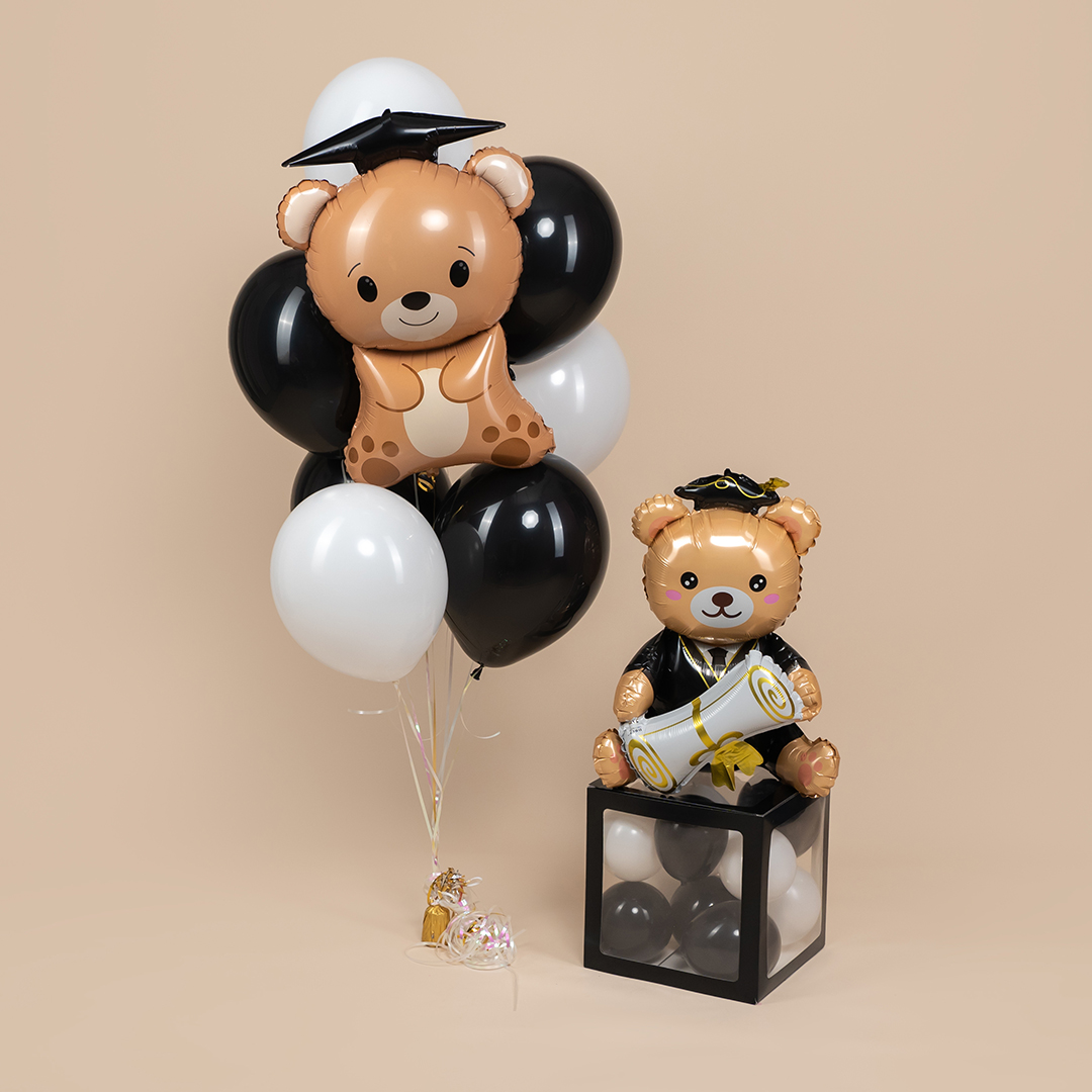 Шар (30''/76 см) Фигура, Мишка Выпускник, 1 шт.