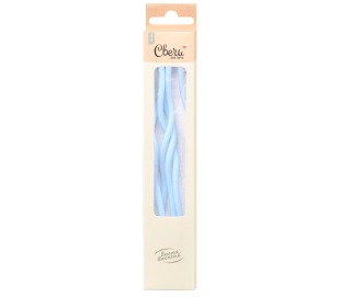 Свечи Спирали Люкс, Голубой, 0,4*13 + 3 см, 6 шт. с держат.