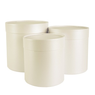 Набор коробок Цилиндр, Шампань, Перламутр, 18*18 см, 3 шт. в упак. 