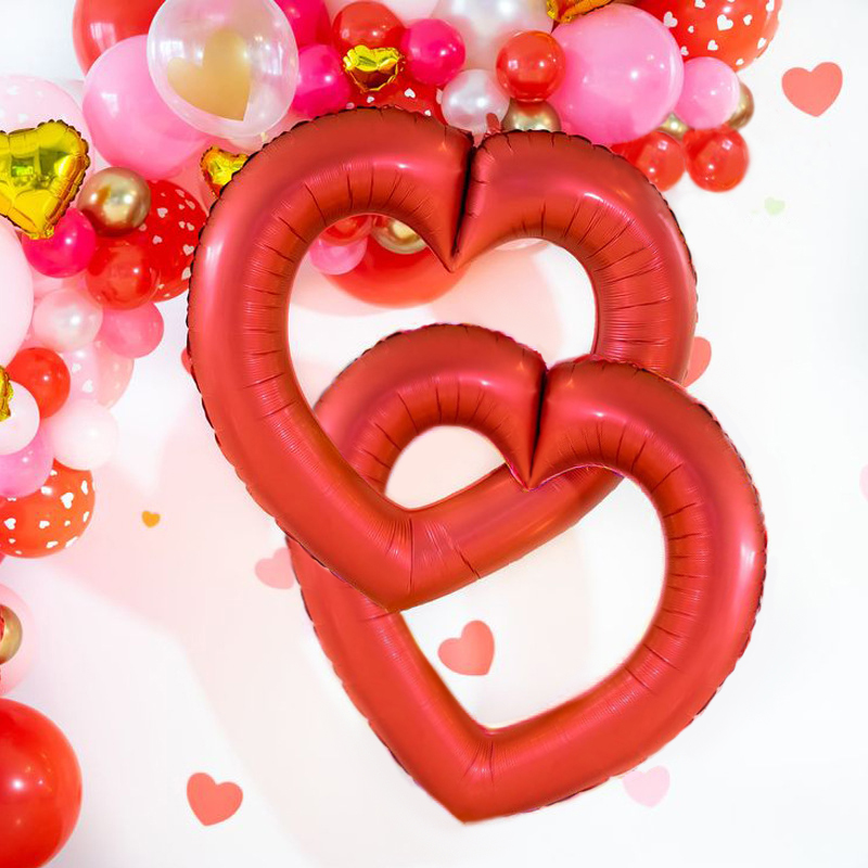 Шар (40''/102 см) Сердце, Контур, Красный, 1 шт.