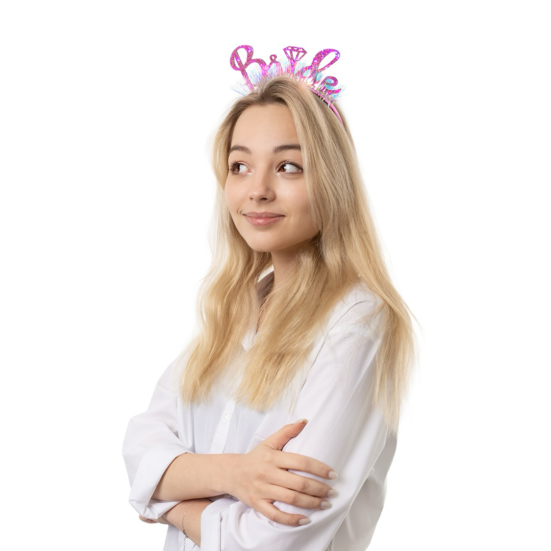 Ободок, BRIDE, пластик, Фуксия, 17*16 см, 1 шт. 