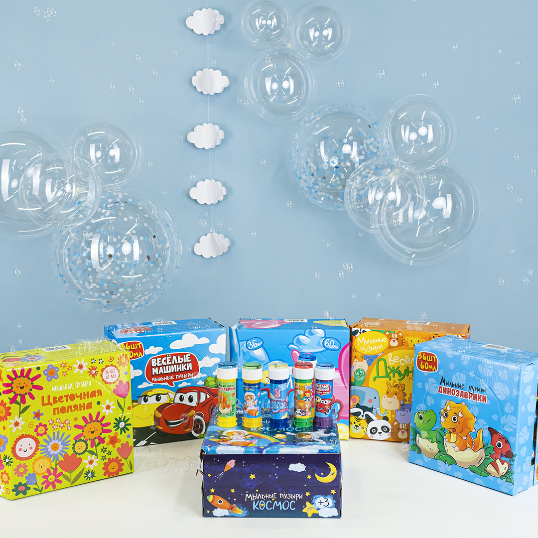Мыльные пузыри Динозаврики, 60 мл. 36 шт.