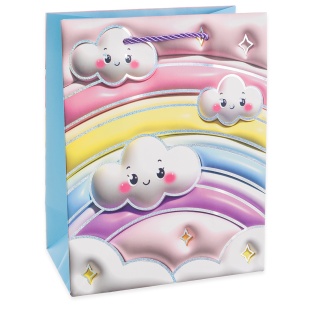 Пакет подарочный, 210гр, Зефирная нежность, Дизайн №4, Металлик, 23*18*10 см, 1 шт.