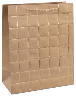 Пакет подарочный, 210гр, Золотые квадраты, Дизайн №5, Золото, Металлик, 44*31*12 см, 1 шт.