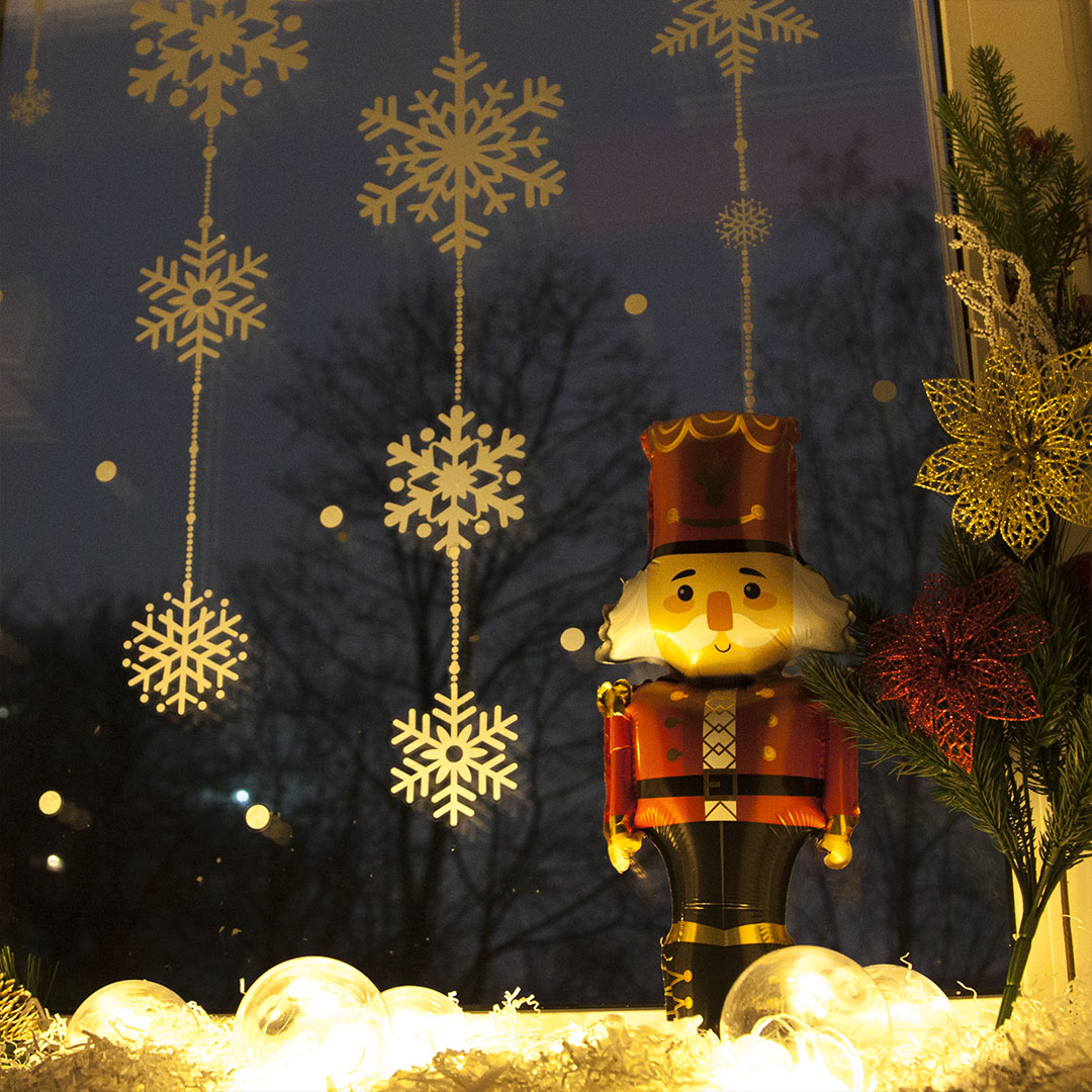 Цветок Пуансеттия, на клипсе, 14 см. Золото, с блестками, 2 шт.