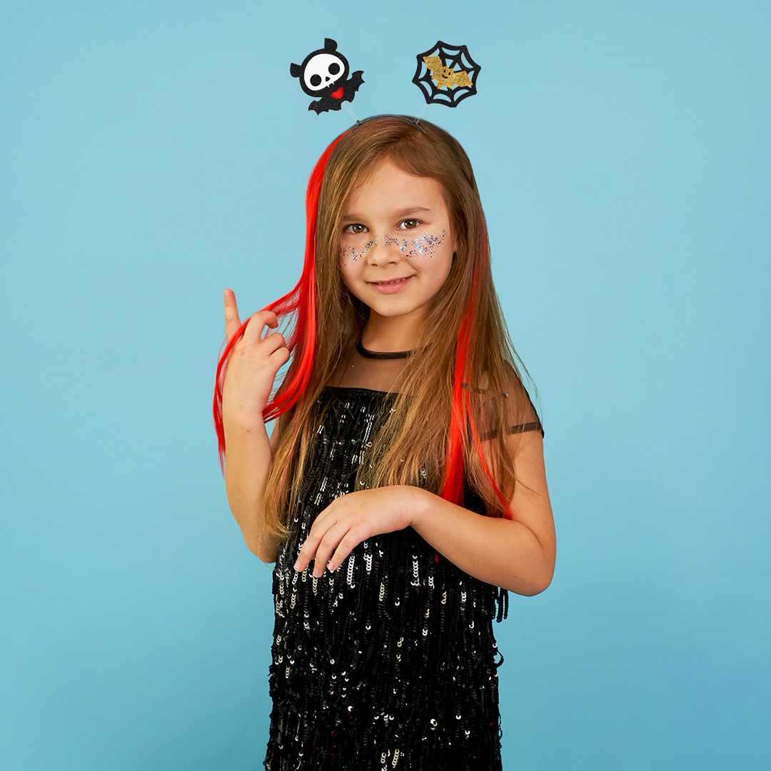 Ободок, Паутинка и летучая мышь, Черный, 1 шт. 