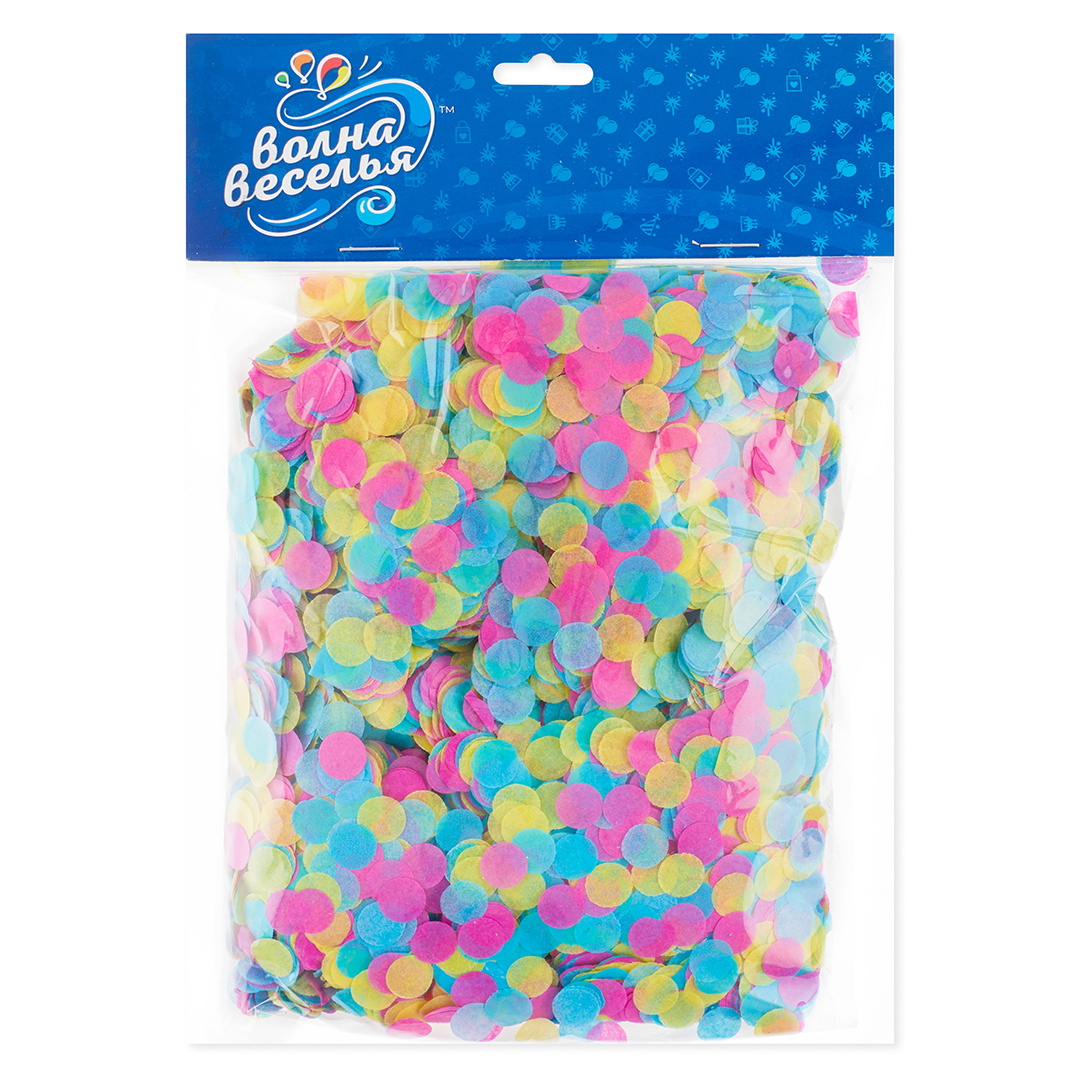 Конфетти тишью Круг, Праздничный микс, 1 см, 50 г.