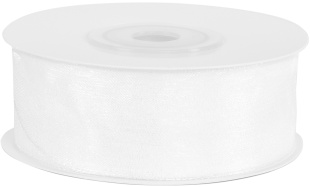 Лента органза (2,5 см*22,85 м) Белый, 1 шт.