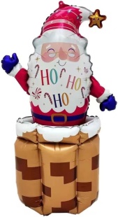 Шар (37''/94 см) Фигура 3D, Дед Мороз, 1 шт. в уп.