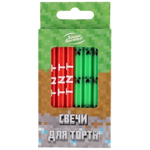 Свечи Пиксели, 0,8*8 см, 8 шт.