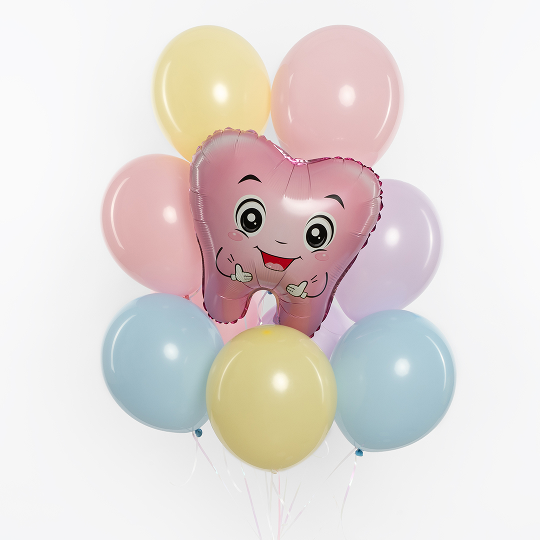 Шар (21''/53 см) Фигура, Милый Зубик, Розовый, 1 шт.