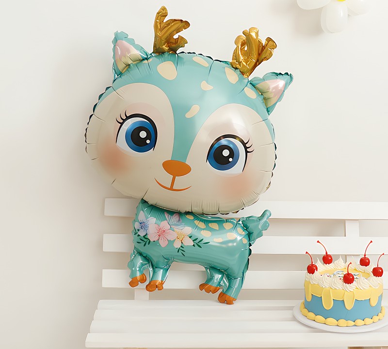 Шар (29''/74 см) Фигура, Олененок, Мятный, 1 шт.