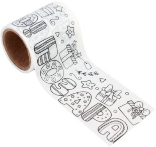 Лента самоклеящаяся, из бумаги (5 см*4,5 м) Поздравляю!, 1 шт.