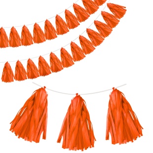 Гирлянда Тассел, Оранжевый, 35*12 см, 12 листов.