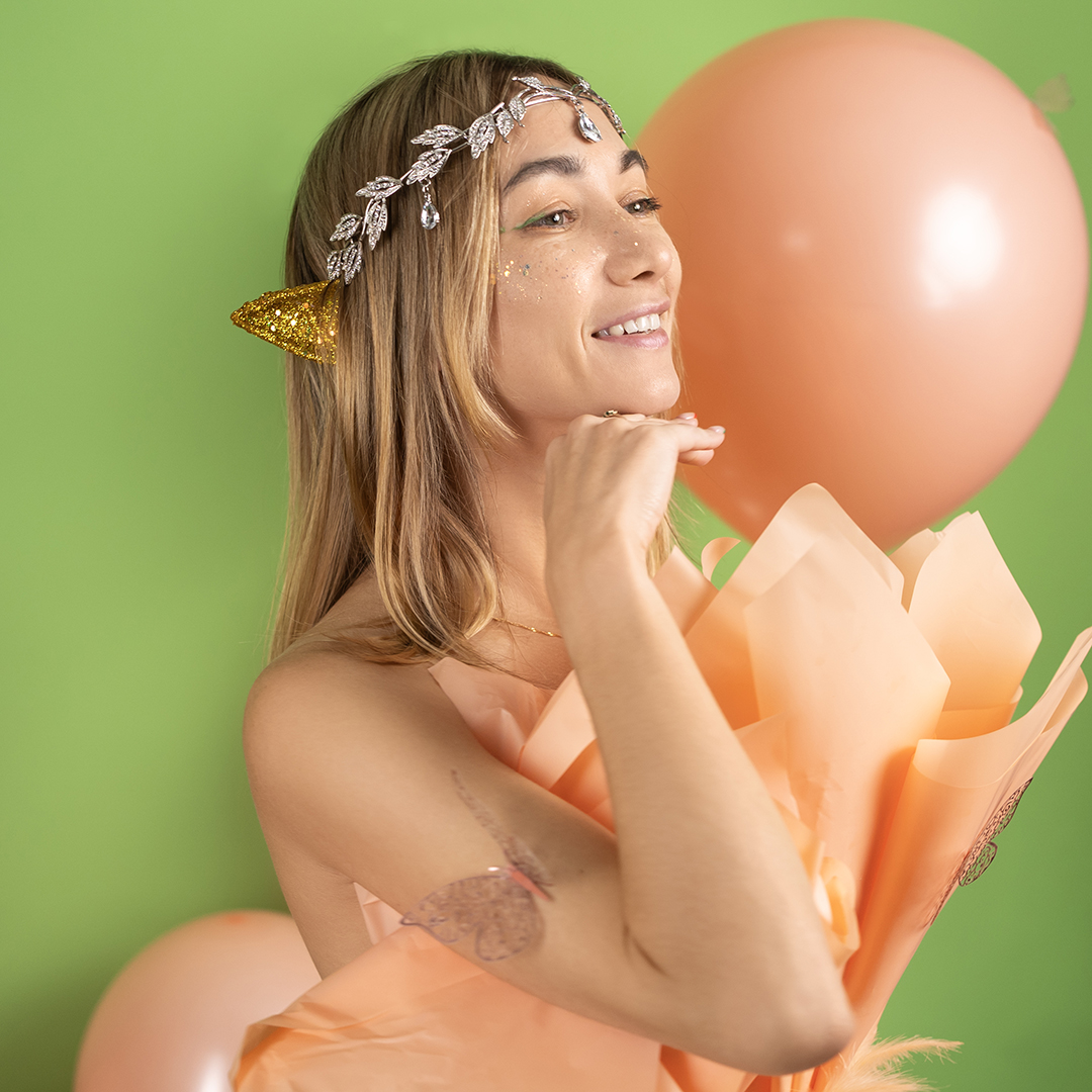 Уши эльфа, длинные, с глиттером, Золото, 12 см, 1 шт. 