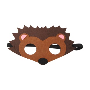 Маска карнавальная, из фетра, Ежик, Коричневый, 18,5*11,5 см, 1 шт. 