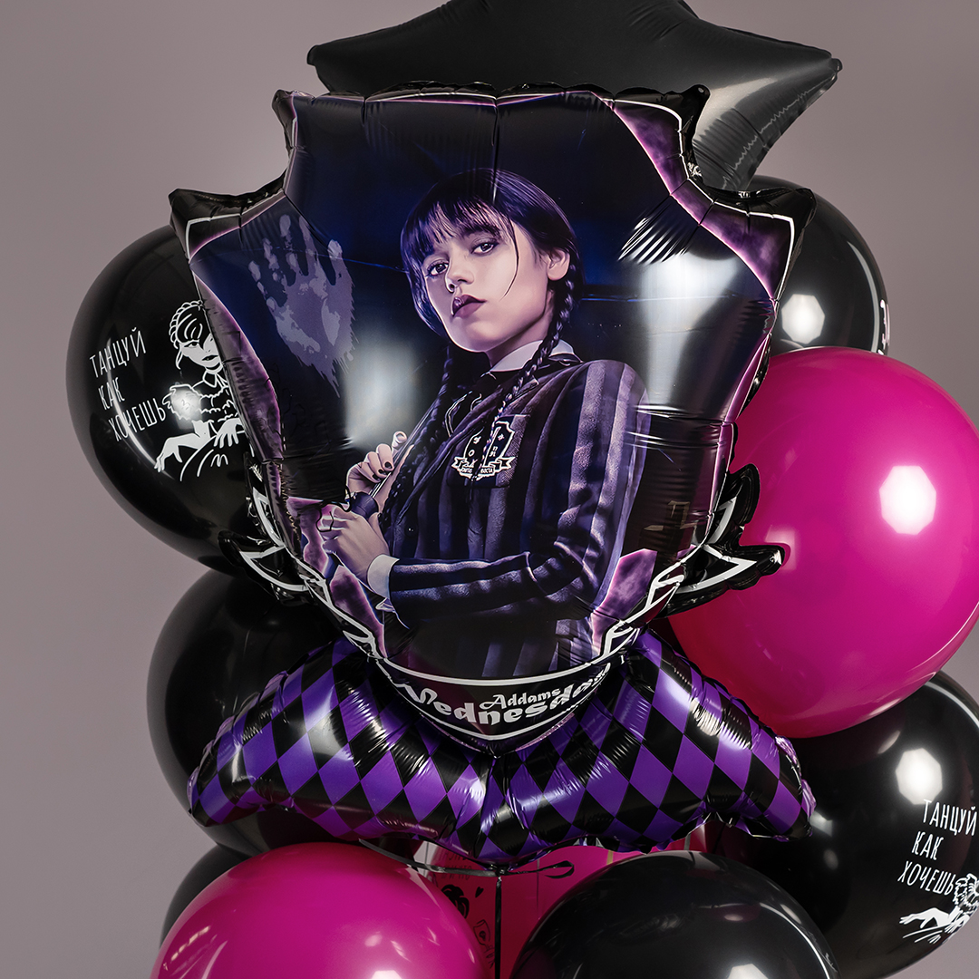 Шар (31''/79 см) Фигура, Мрачная стори, Уэнсдей, 1 шт.