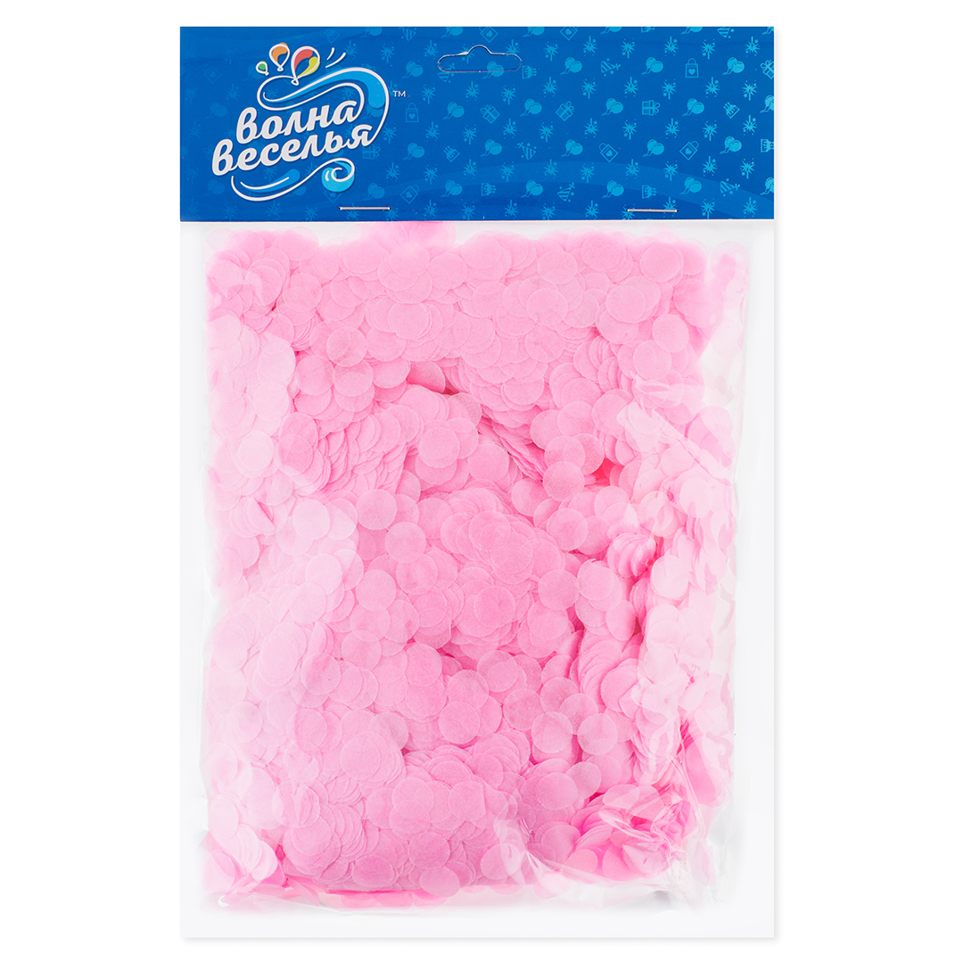 Конфетти тишью Круг, Розовый, 1 см, 50 г.
