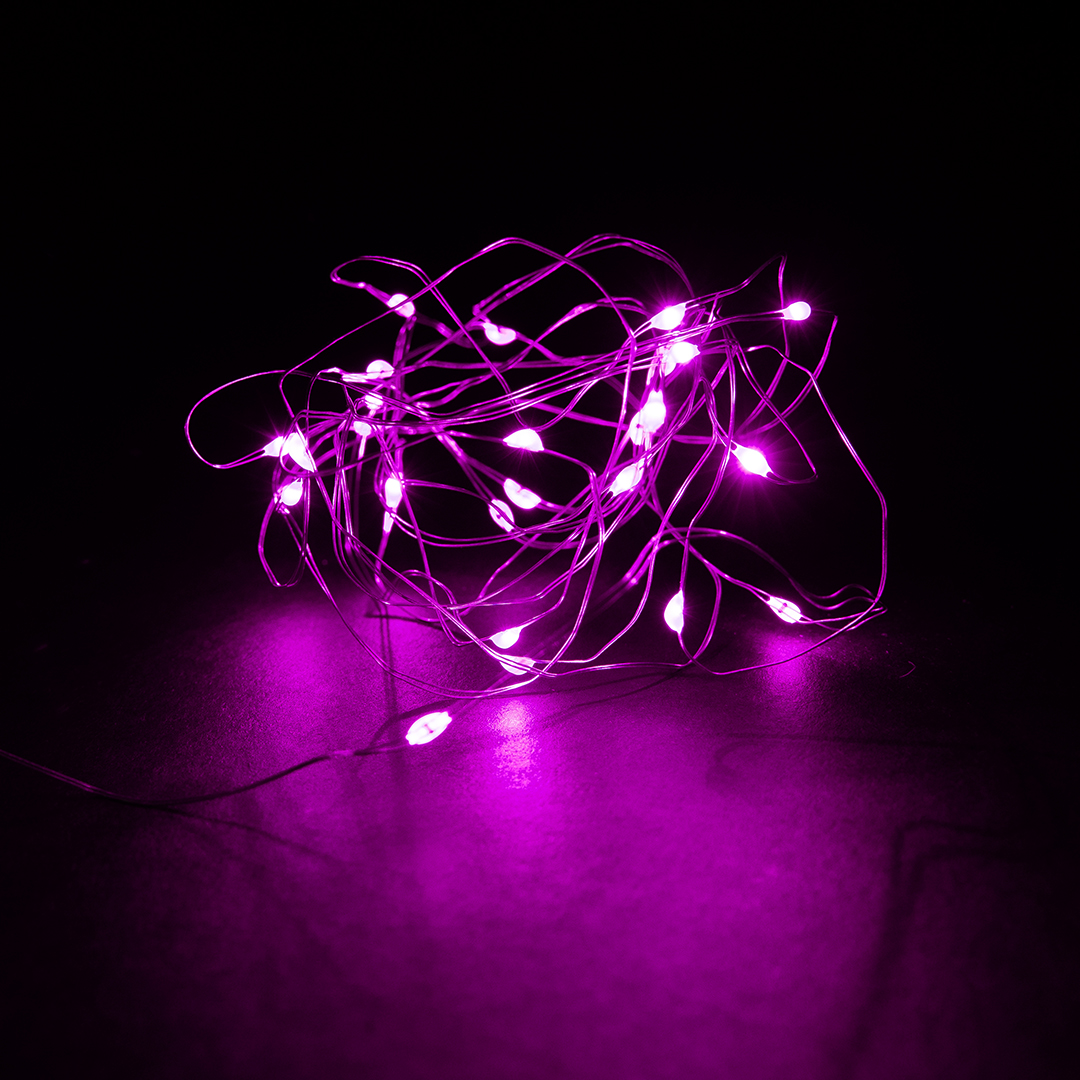 Светодиодная гирлянда, Роса 50 Led, IP14, 5 м. Розовый, 1 шт.