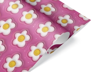 Упаковочная бумага 90гр (0,7*1 м) Ромашки, 10 шт.