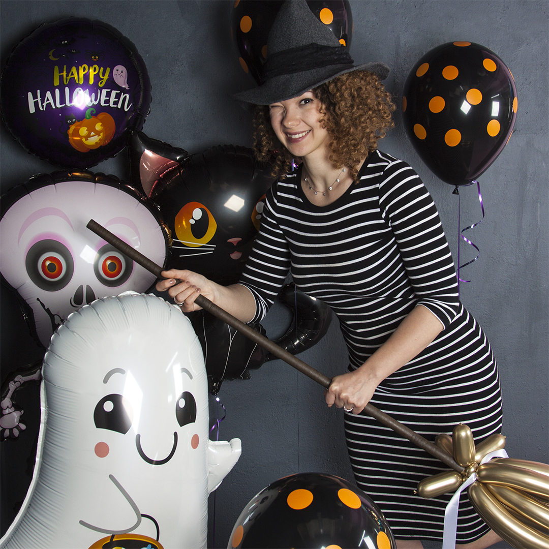 Шар (40''/102 см) Фигура, Танцующий скелет, Розовый, 1 шт.