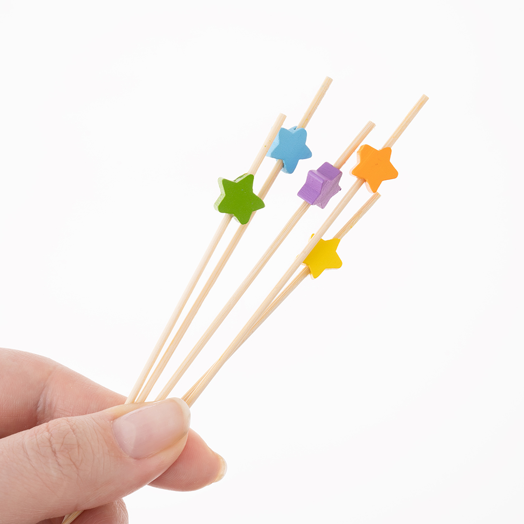 Пики Топперы, Звезда, Ассорти, 12 см, 12 шт.