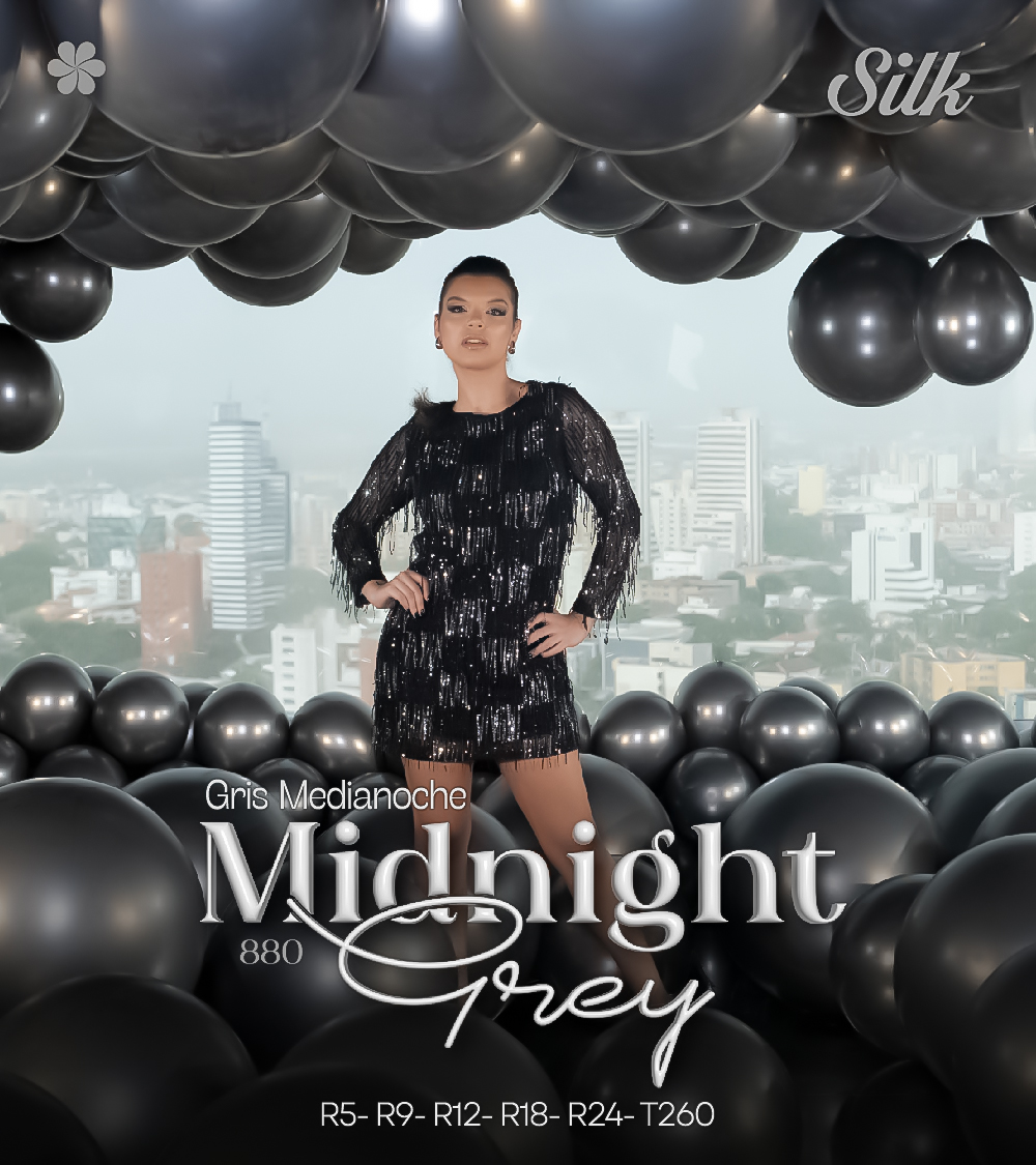 Шар (12''/30 см), Полуночный Серый (880), шелк, 50 шт.