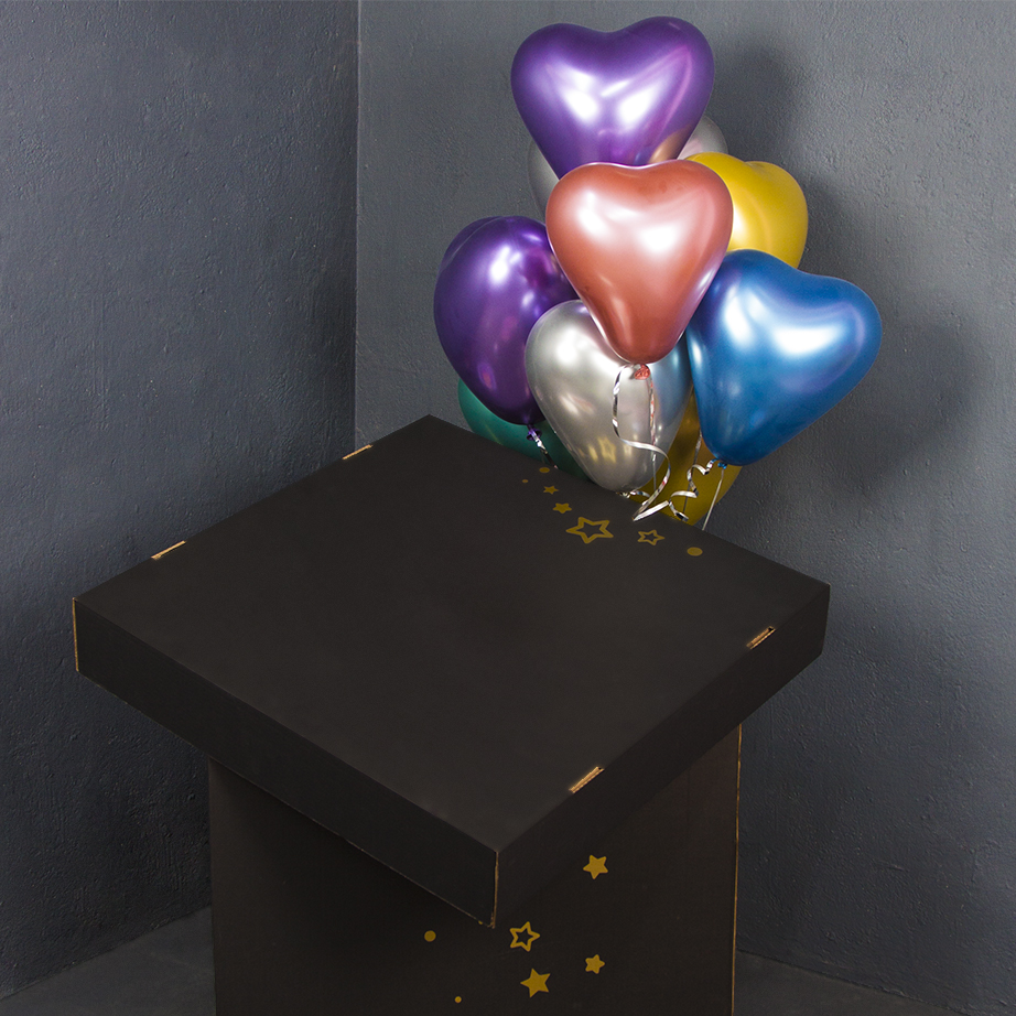 Шар (10''/25 см) Сердце, Золото, хром, 50 шт.