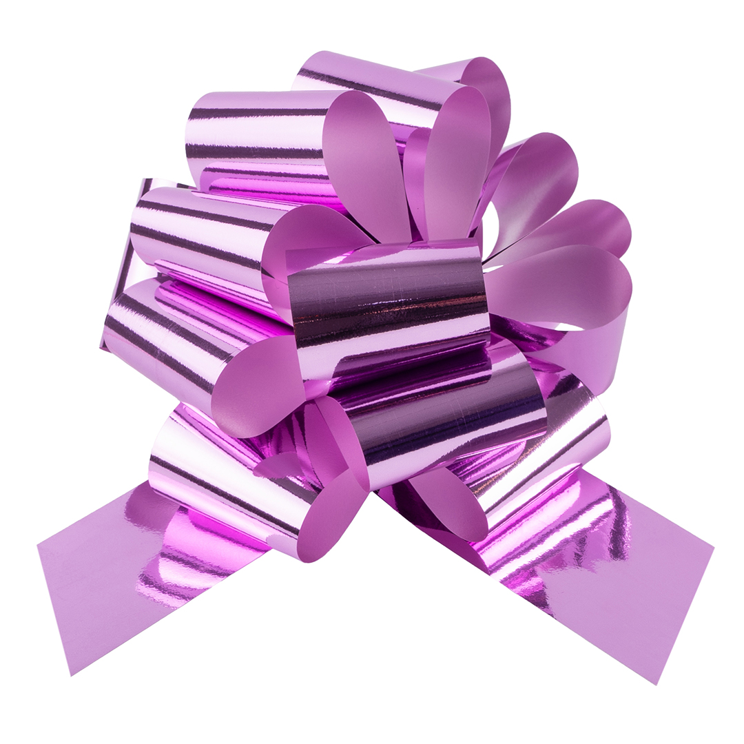 Бант Шар, Розовый, Металлик, 21 см, 1 шт. в упак. 