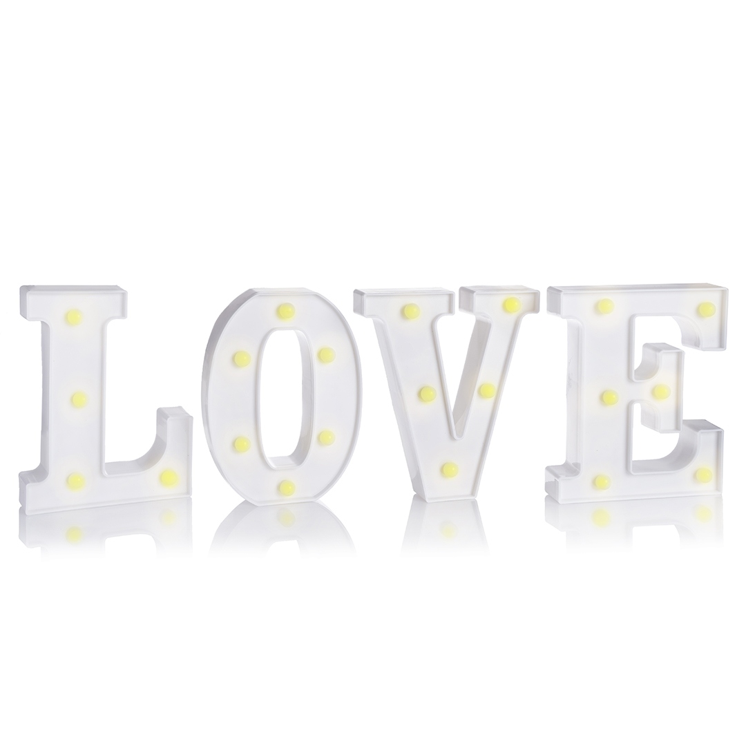 Набор световых фигур Love, 16 см. Белый, 1 шт.