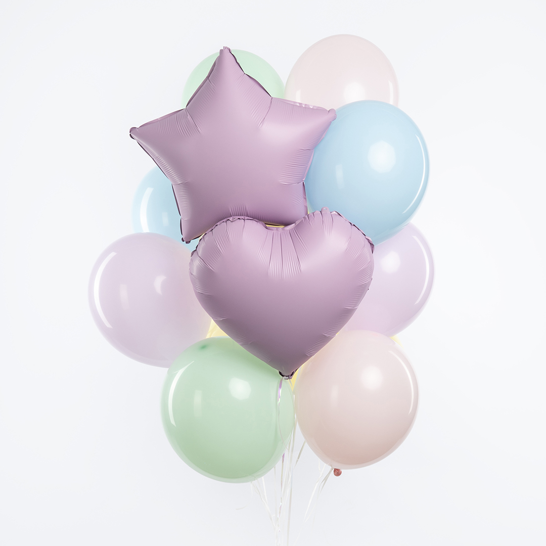 Шар (18''/46 см) Звезда, Сиреневый, Сатин, 1 шт.