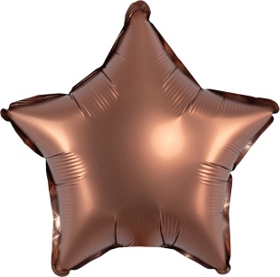 Шар с клапаном (10''/25 см) Мини-звезда, Шоколад, Сатин, 1 шт.