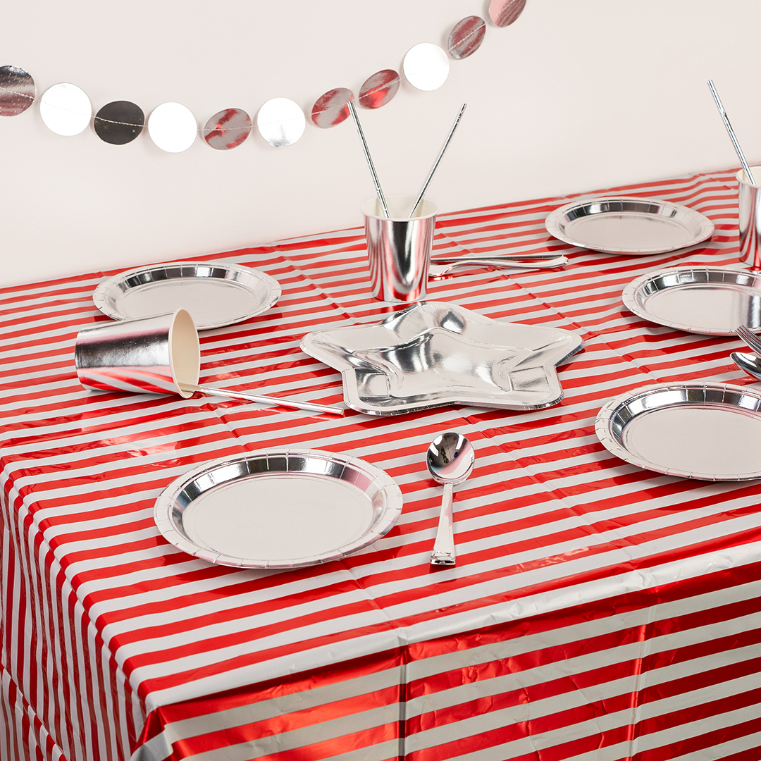 Тарелки (7''/18 см) Серебро, Металлик, 6 шт.